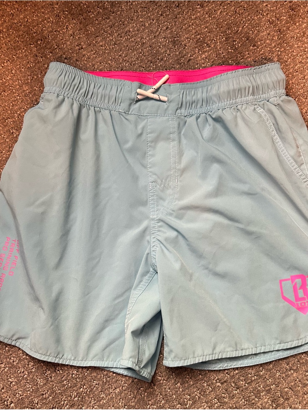 Baseball 101 YXL Light Blue Shorts with Pink Accents
